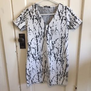 Stylish marble print mini dress